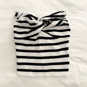 B&W stripe strapless top